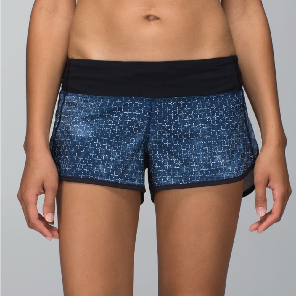 Lululemon Speed Short Sashiko Sashico Cross Inkwell Ghost Black Inkwell Size 4